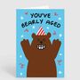 You've Bearly Aged Funny Brown Bear Birthday Card, thumbnail 1 of 2