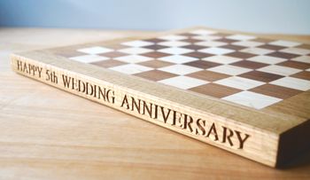 Personalised Wooden Chess Or Draughts Board, 5 of 7