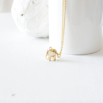 Gold Plated Elephant Necklace, 3 of 8