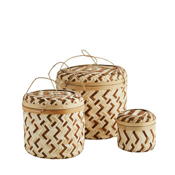 Round Woven Basket With Lid, 4 of 6