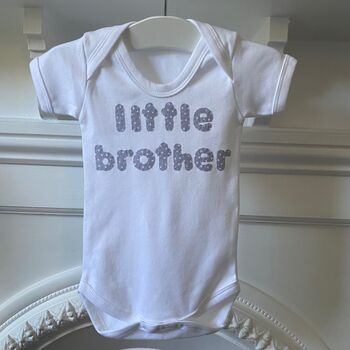 Little Sister/Brother Applique Baby Grow, 3 of 8