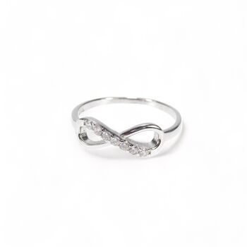 Infinity Ring, Cz, Rose Or Gold Vermeil On 925 Silver, 5 of 12