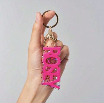Personalised Acrylic Glitter Key Chains Key Rings Bag Charm, 8 of 9
