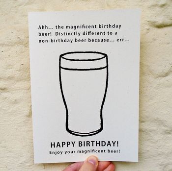 'The Magnificent Birthday Beer!' Joke Birthday Card, 2 of 4