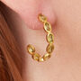 Green Peridot And Gold Plated Silver Stud Hoops, thumbnail 3 of 11