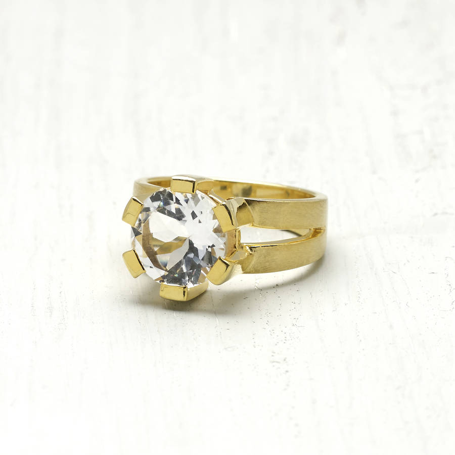 18ct Gold Vermeil Scandi Gemstone Ring By Sharon Mills London