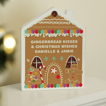 Personalised Gingerbread House Christmas Wooden Or, 2 of 3