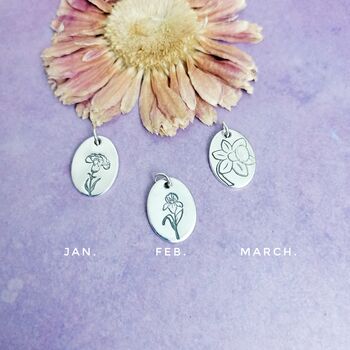 Personalised Birth Month Flower Necklace, 4 of 10