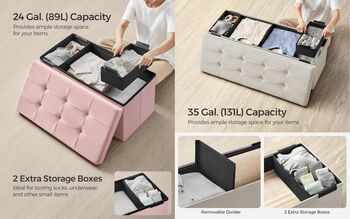 Cube Ottoman With Storage And Foldable Design, 5 of 7