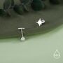 Sterling Silver Starburst Screw Back Earrings, thumbnail 4 of 11