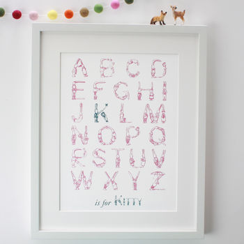 Personalised Alphabet Bugs Or Bunnies Nursery Print, 7 of 9