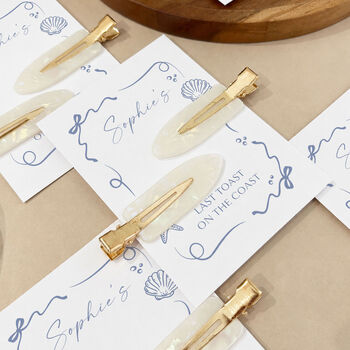 Last Toast On The Coast Hen Do Hair Pearl Clips Hen Party Favour Party Bag Filler, 2 of 8