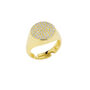 Sterling Silver Round Pave Signet Ring, thumbnail 12 of 12