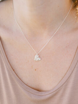 Silver Floral Heart Necklace, 5 of 7