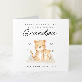 Personalised Cute Tiger Father's Day Card, 2 of 7