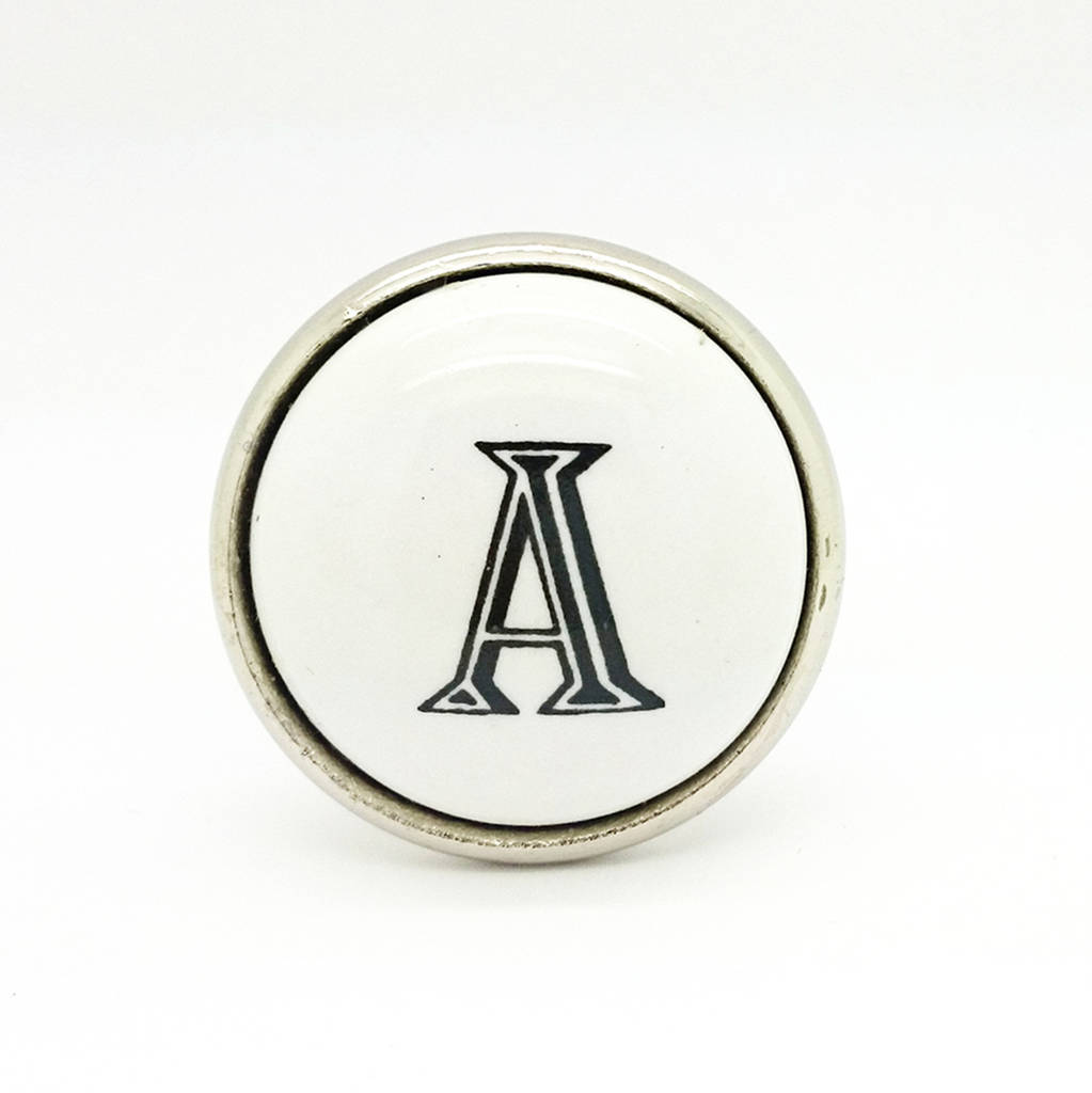 Ceramic Alphabet Or Number Letter Cupboard Drawer Knob By G Decor