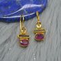 Red Ruby, Citrine And Tourmaline Earrings, thumbnail 1 of 6