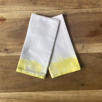 100% Cotton Hand Made Tie Dye Tip Dye Napkin Set, 3 of 8