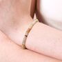 Green Semi Precious Stone Heishi Beaded Bracelet Gold, thumbnail 2 of 4