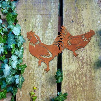 Rusty Hen Chicken Garden Decor Chicken And Rooster Art, 9 of 10