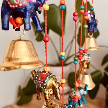 Indian Elephant Hanging Wind Chime Bells, 4 of 8