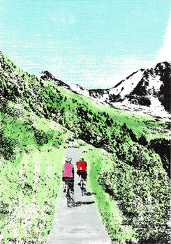 Exploring The Alpines Cycling Original Silkscreen Print, 2 of 2