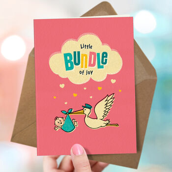 New Baby Girl Card ‘Bundle Of Joy’, 2 of 4