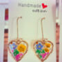 Forgetmenot Flowers Heart Drop Earrings Gold Or Silver, thumbnail 7 of 11