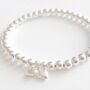 Sterling Silver 'Bride To Be' Beaded Stretch Bracelet, thumbnail 6 of 7