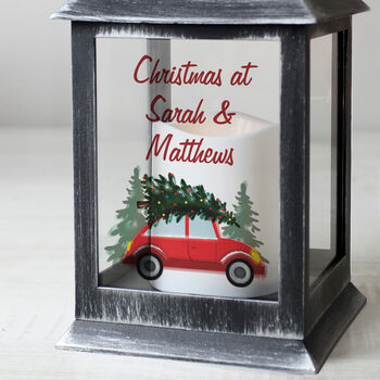 Personalised 'Driving Home For Christmas' Black Lantern – Christmas Ornament, 5 of 7