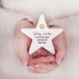 New Baby Keepsake Gift Personalised Wooden Star, thumbnail 1 of 2