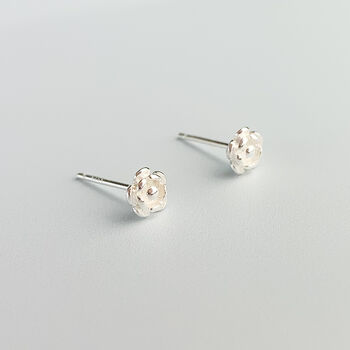 Sterling Silver Flower Stud Earrings Two Sizes, 3 of 4