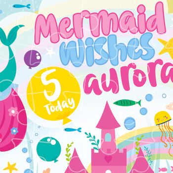 Personalised Mermaid Wishes Birthday Jigsaw Puzzle, 3 of 11