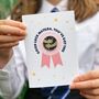Personalised Good Luck 'A Hug From' Pin Badge Card, thumbnail 1 of 11