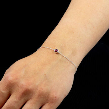 Genuine Ruby Cz Bracelet In Sterling Silver, 4 of 6