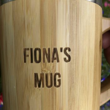 Personalised Reusable Sustainable Bamboo Mug With Lid, 5 of 12