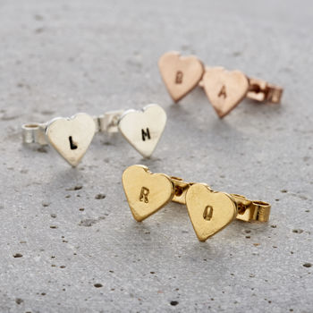 Personalised Mini Heart Stud Earrings, 5 of 12