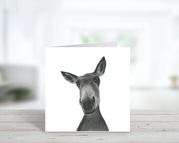 Sirus The Donkey Luxury Blank Greeting Card, 2 of 3