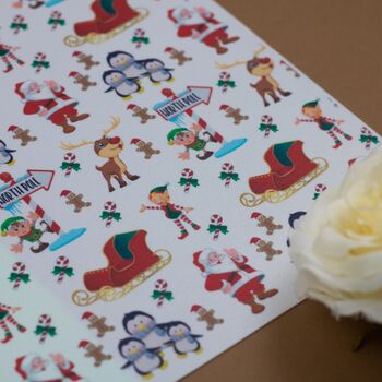 North Pole Festive Themed A4 Tiled Sheet, 3 of 5