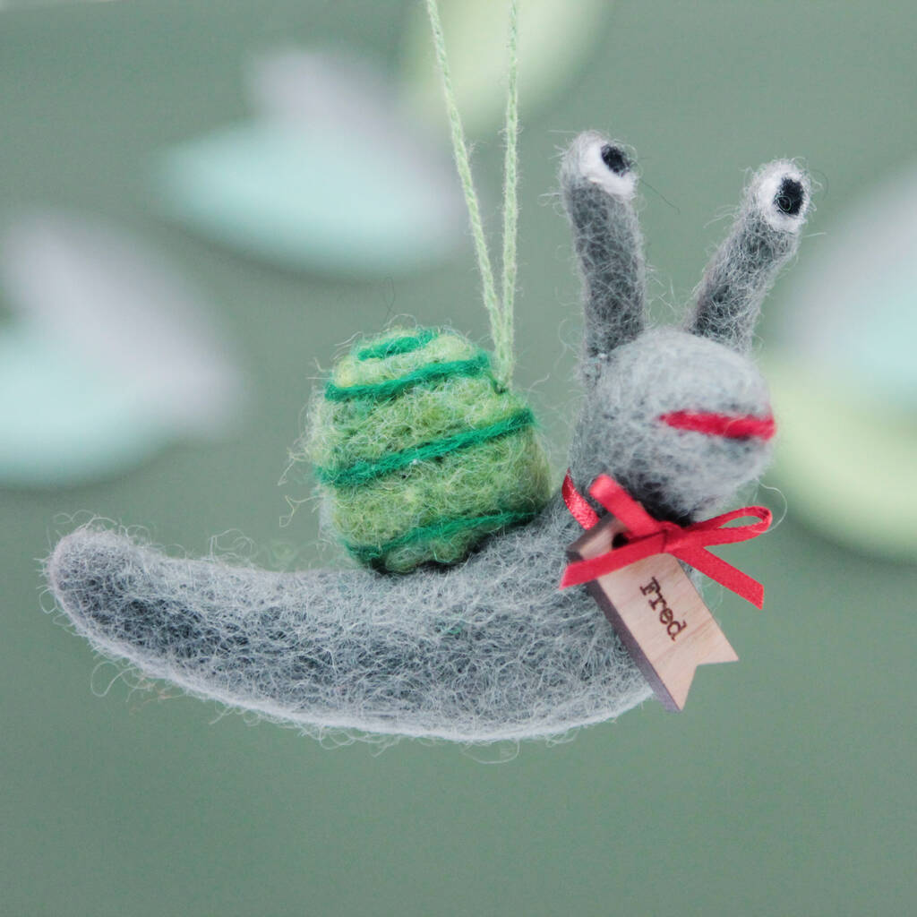 Personalised Felt Snail Hanging Decoration By Postbox Party