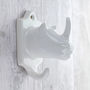 Dog, Horse And Rhino White, Grey Ceramic Wall Coat Hook, thumbnail 6 of 7