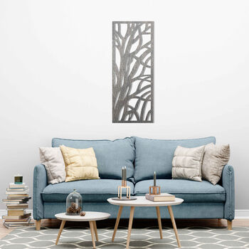 Abstract Wooden Tree Panel Set Modern Wall Decoration, 8 of 12