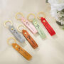 Personalised Leather Keyring With Birth Flower And Name – Custom Birthday Gift, thumbnail 5 of 8