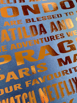 Personalised 8th Bronze Anniversary Our Story Print, 3 of 5