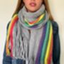 Rainbow Stripe Blanket Scarf, thumbnail 2 of 7