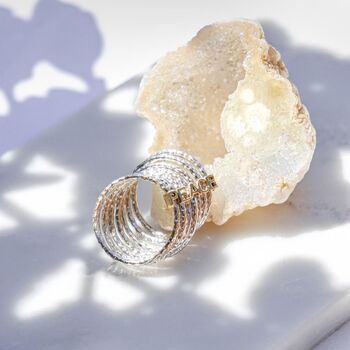 Spin For Peace Sterling Silver Stacking Ring, 2 of 6