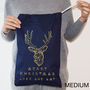 Personalised Reindeer Navy Christmas Sack, thumbnail 4 of 6