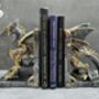 Pair Of Steampunk Dragon Bookends – Silver And Gold Retro, thumbnail 6 of 12