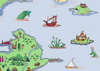 Treasure Map Illustrated Wrapping Paper, 5 of 5