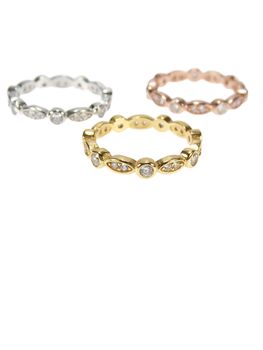 Classic Eternity Rings, Cz, Gold Vermeil On 925 Silver, 5 of 11